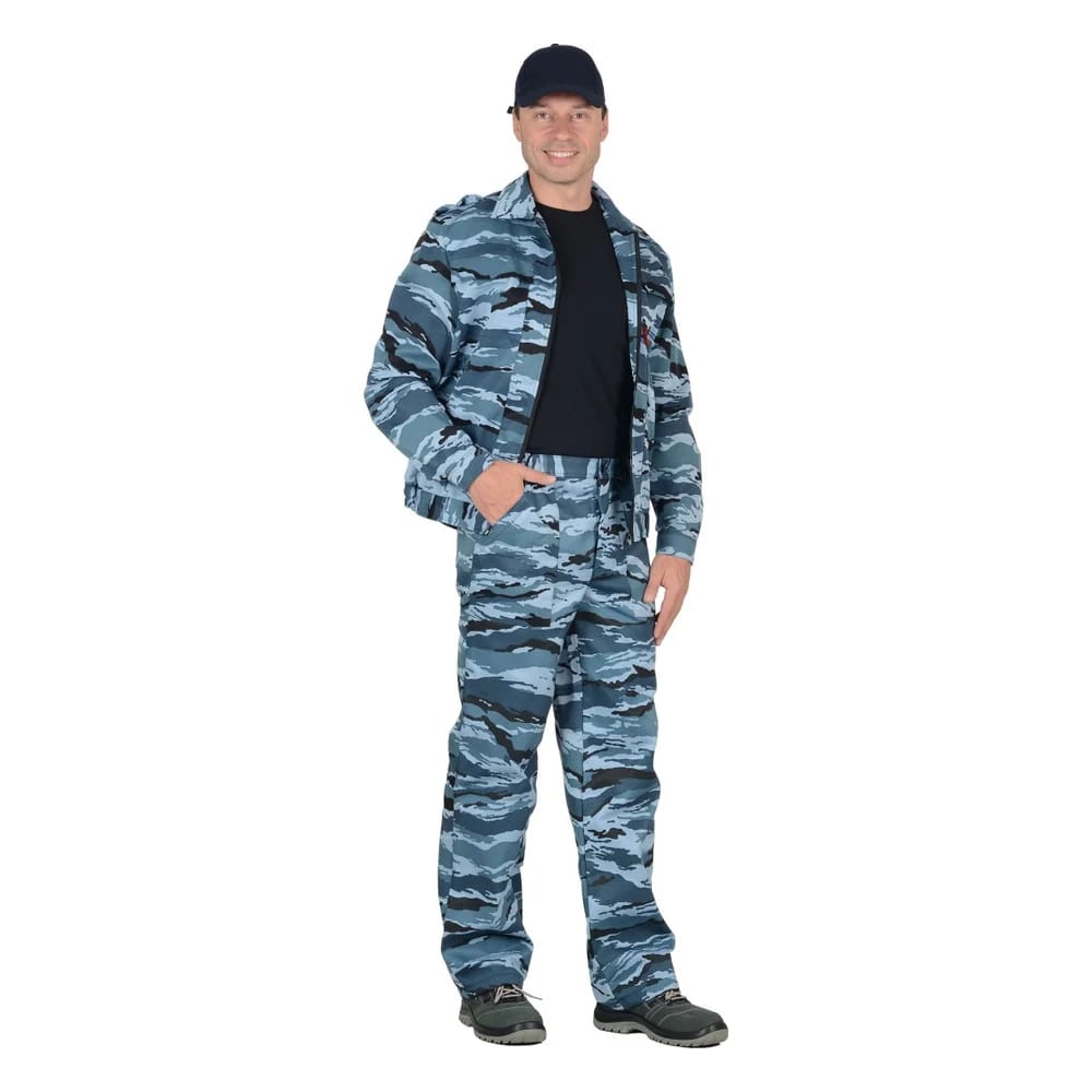 Костюм охранника мужской Вымпел (куртка, брюки), КМФ Серый вихрь — камуфляж