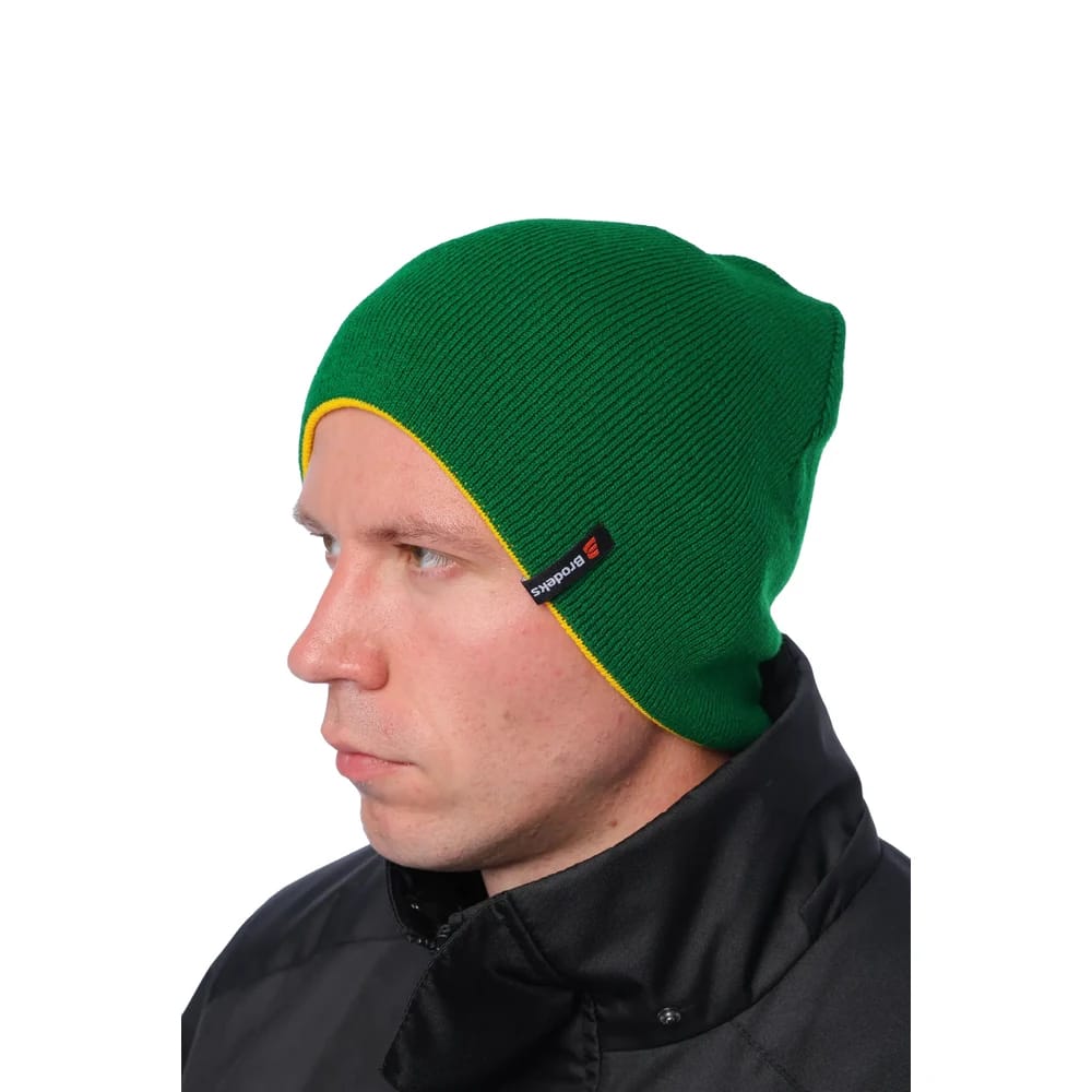 Шапка Brodeks Light Bicolor, зелёный с жёлтым