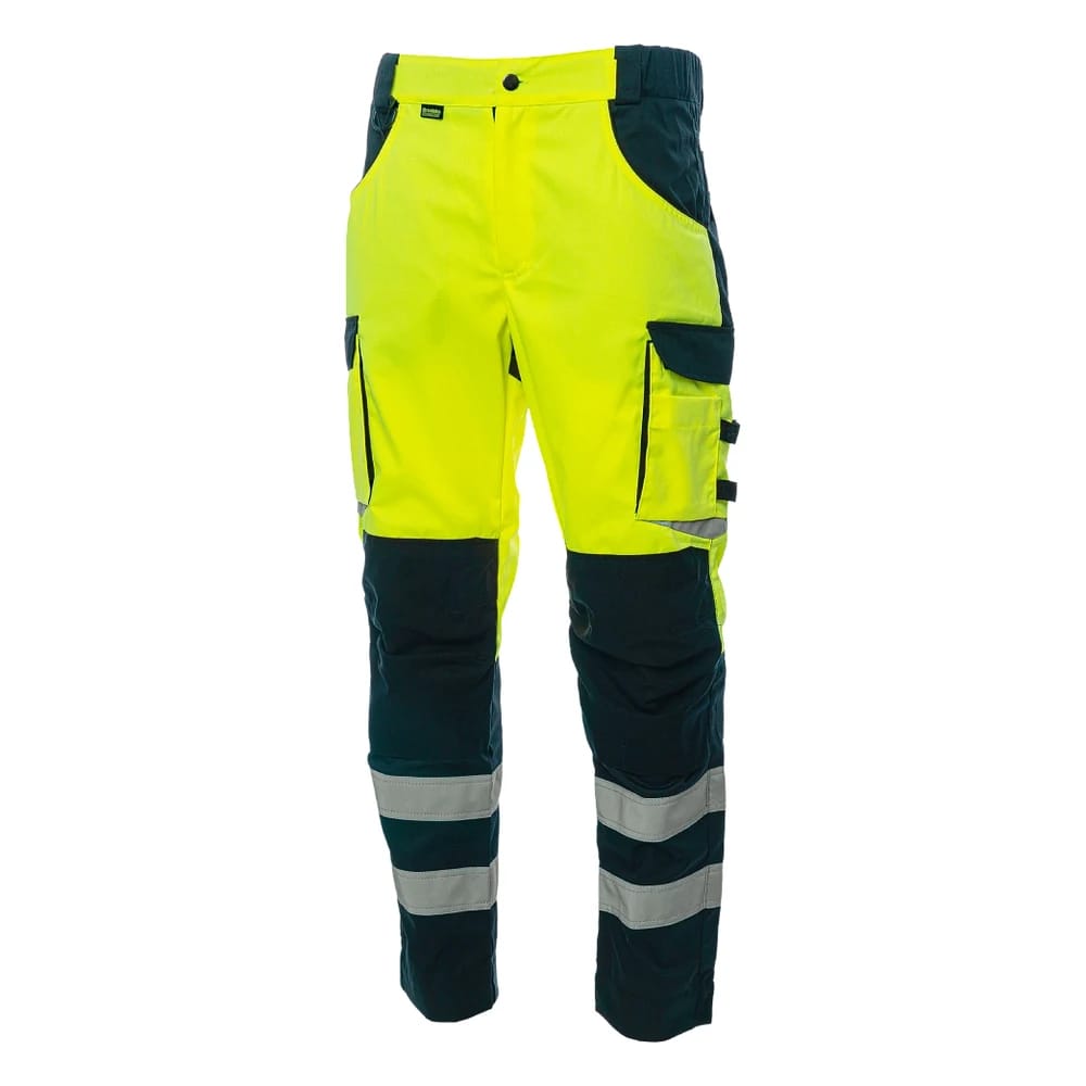 Брюки сигнальные мужские летние Brodeks KS309, жёлтый с чёрным