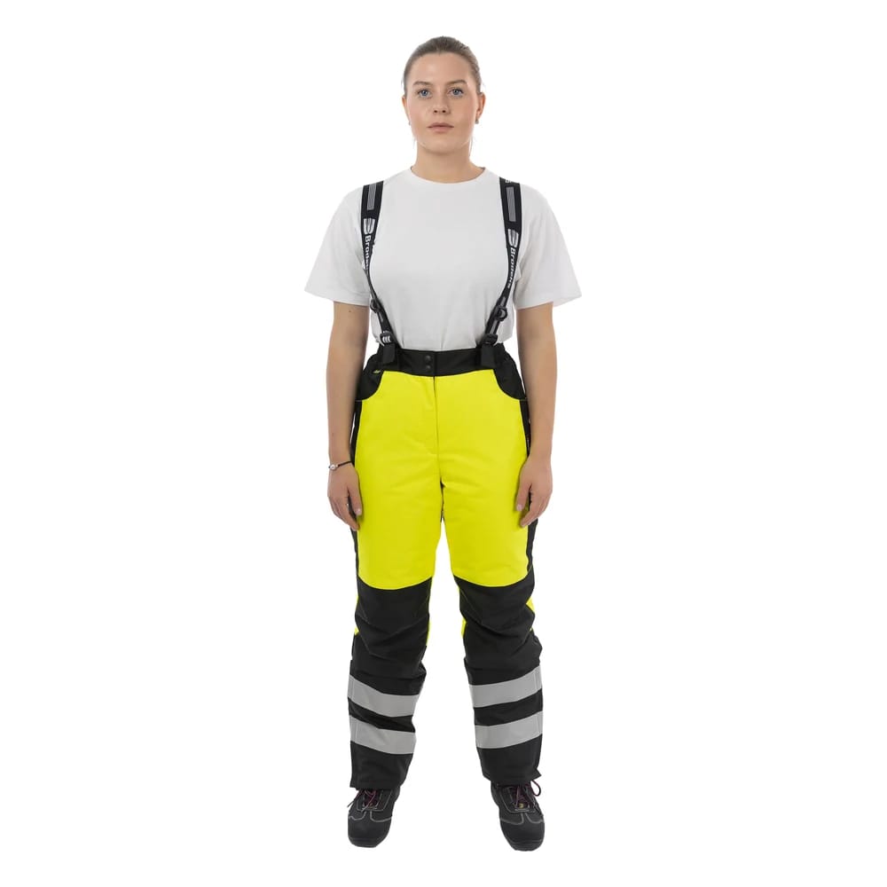 Брюки сигнальные женские зимние Brodeks KW330, жёлтый с чёрным
