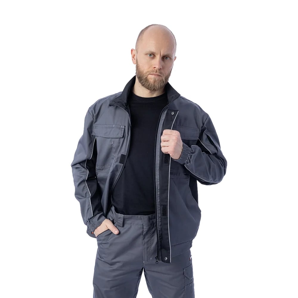 Куртка рабочая мужская летняя Brodeks KS201, серый с чёрным — фото 7