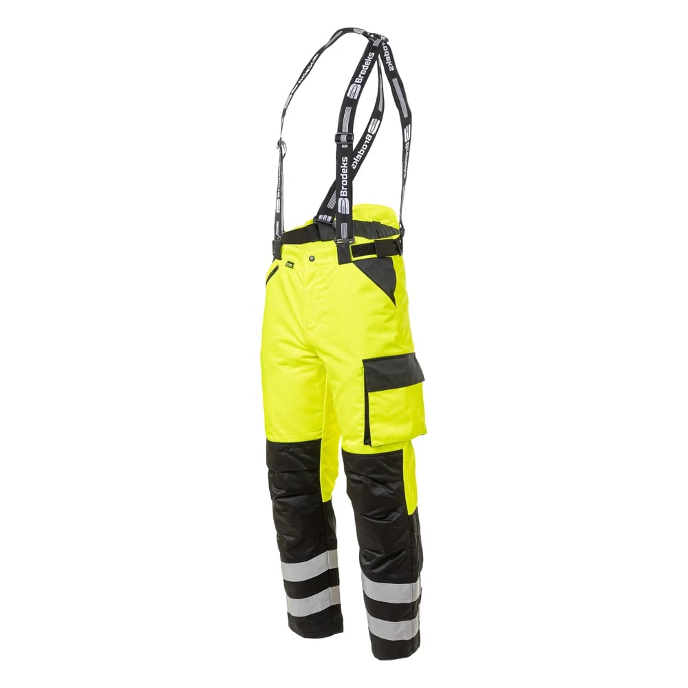 Брюки сигнальные мужские зимние Brodeks KW308, жёлтый с чёрным