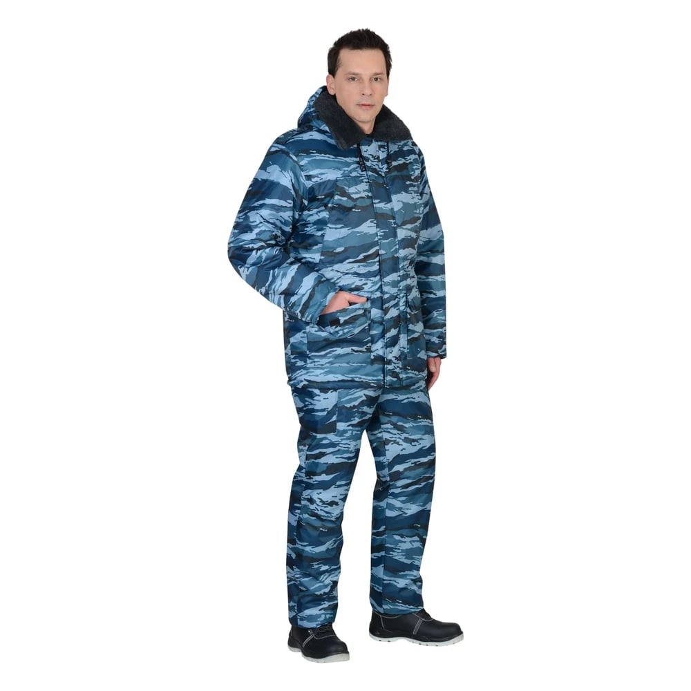 Костюм охранника мужской Безопасность (куртка, полукомбинезон), КМФ Серый вихрь — камуфляж — фото 4