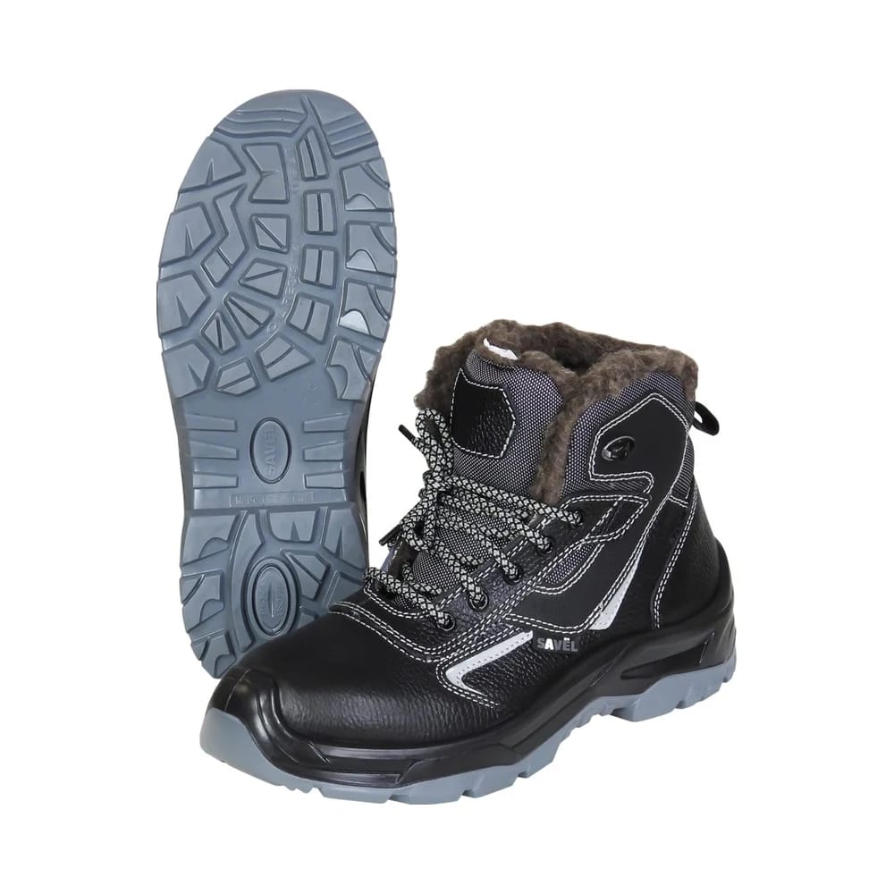 Ботинки рабочие зимние Джет, кожа, шерстяной мех, МП — металлический подносок