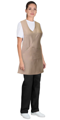 Фартук женский Флёр, бежевый - купить по привлекательной цене в интернет-магазине СпецСнабУрал.