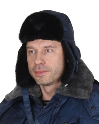 Шапка-ушанка Евро плюс, тёмно-синяя  - купить по привлекательной цене в интернет-магазине СпецСнабУрал.