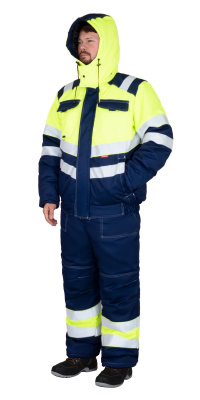 Костюм зимний Навигатор-2 (куртка, полукомбинезон) синий с лимонным - купить по привлекательной цене в интернет-магазине СпецСнабУрал.