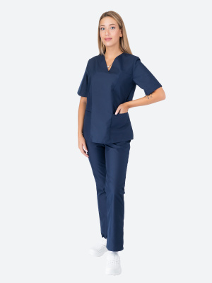 Костюм медицинский женский К2.003, синий - купить по привлекательной цене в интернет-магазине СпецСнабУрал.