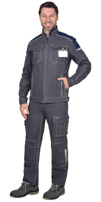 Куртка Джет, т.серая с синим  - купить по привлекательной цене в интернет-магазине СпецСнабУрал.