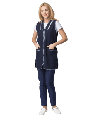 Фартук-сарафан Вишня, темно-синий - купить по привлекательной цене в интернет-магазине СпецСнабУрал.