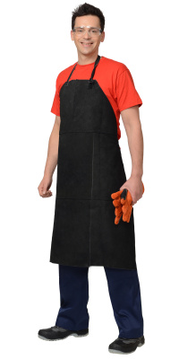 Фартук спилковый, черный - купить по привлекательной цене в интернет-магазине СпецСнабУрал.