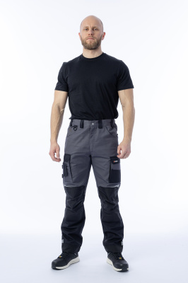 Брюки мужские летние Brodeks KS 302, серый/черный - купить по привлекательной цене в интернет-магазине СпецСнабУрал.