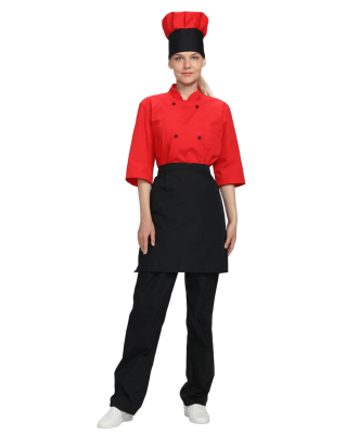 Костюм женский Шеф, черный, красный - купить по привлекательной цене в интернет-магазине СпецСнабУрал.