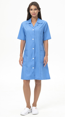 Халат женский медицинский Селена, голубой - купить по привлекательной цене в интернет-магазине СпецСнабУрал.