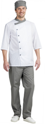 Костюм мужской Бистро, белый, серый - купить по привлекательной цене в интернет-магазине СпецСнабУрал.