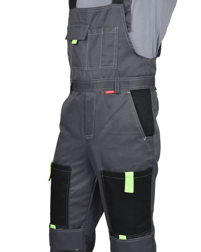 Костюм рабочий мужской Фаворит (куртка, полукомбинезон), темно-серый, лимонный кант - купить по привлекательной цене в интернет-магазине СпецСнабУрал.