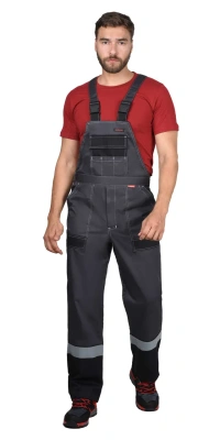 Костюм мужской Виват (куртка, полукомбинезон) темно-синий с черным СОП - купить по привлекательной цене в интернет-магазине СпецСнабУрал.