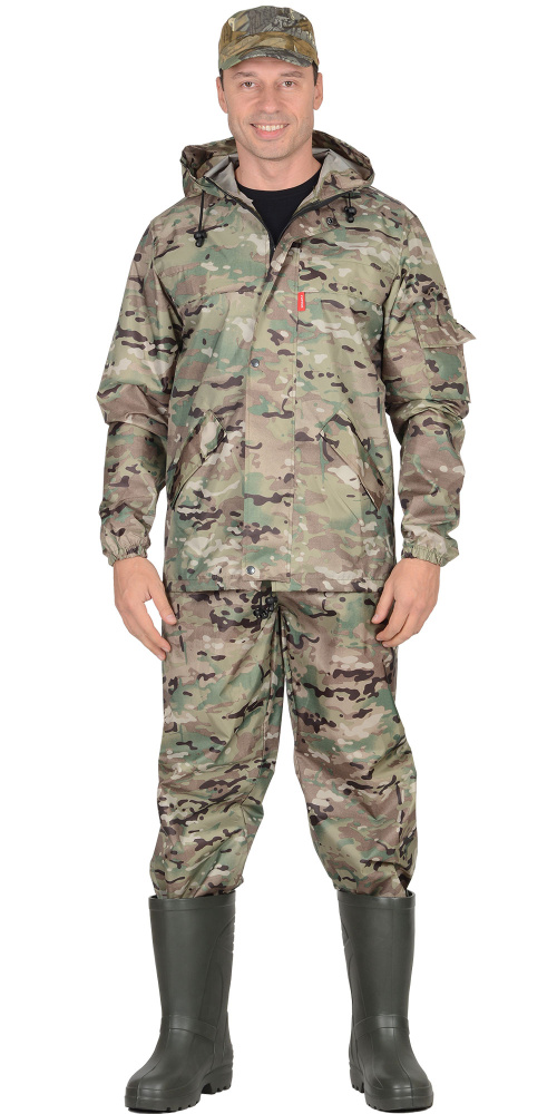 Костюм Турист с капюшоном (куртка длинная, брюки), камуфляж Мультикам - купить по привлекательной цене в интернет-магазине СпецСнабУрал.