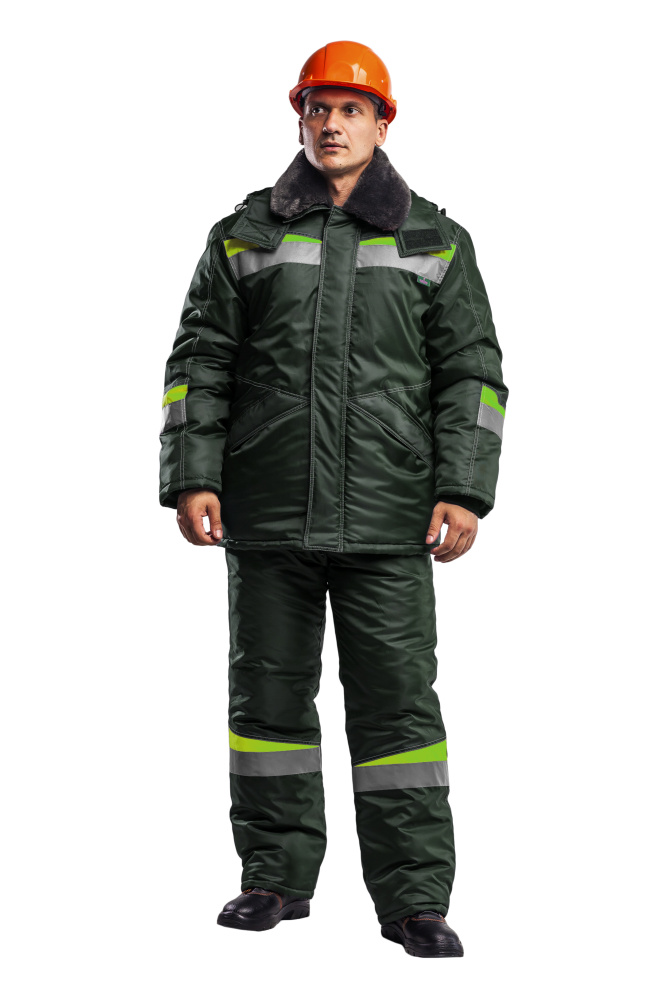Костюм рабочий мужской зимний Комфорт (куртка, полукомбинезон), темно-зеленый - купить по привлекательной цене в интернет-магазине СпецСнабУрал.