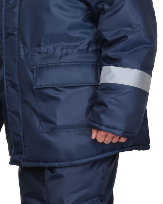 Куртка мужская зимняя Бригадир с капюшоном темно-синий с СОП - купить по привлекательной цене в интернет-магазине СпецСнабУрал.