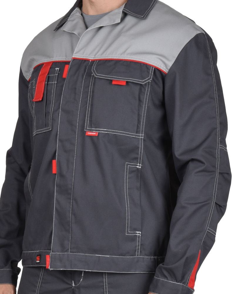 Костюм рабочий мужской Фаворит-Люкс (куртка, полукомбинезон), темно-серый - купить по привлекательной цене в интернет-магазине СпецСнабУрал.