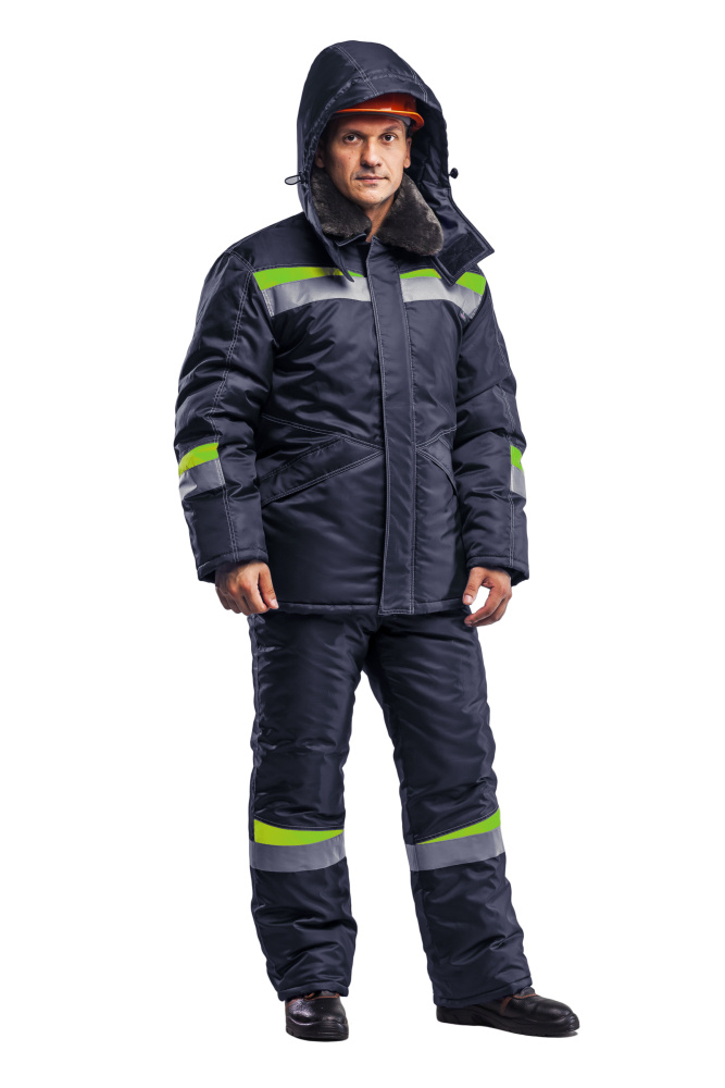 Костюм рабочий мужской зимний Комфорт (куртка, полукомбинезон), темно-синий - купить по привлекательной цене в интернет-магазине СпецСнабУрал.