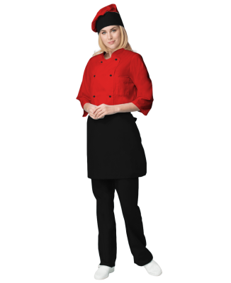 Костюм женский Шеф, черный, красный - купить по привлекательной цене в интернет-магазине СпецСнабУрал.