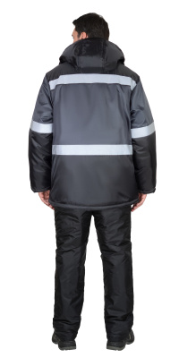 Куртка рабочая зимняя Терминал, черная с темно-серым - купить по привлекательной цене в интернет-магазине СпецСнабУрал.