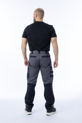 Брюки мужские летние Brodeks KS 302, серый/черный - купить по привлекательной цене в интернет-магазине СпецСнабУрал.