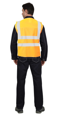 Жилет сигнальный, 2 СОП, оранжевый - купить по привлекательной цене в интернет-магазине СпецСнабУрал.