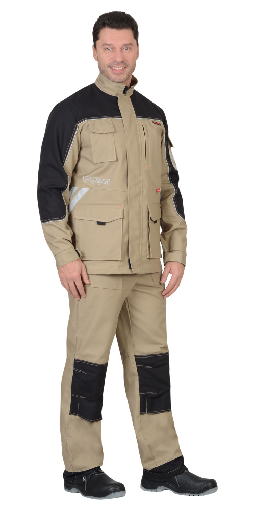 Куртка рабочая мужская длинная Вест-Ворк, бежевый - купить по привлекательной цене в интернет-магазине СпецСнабУрал.