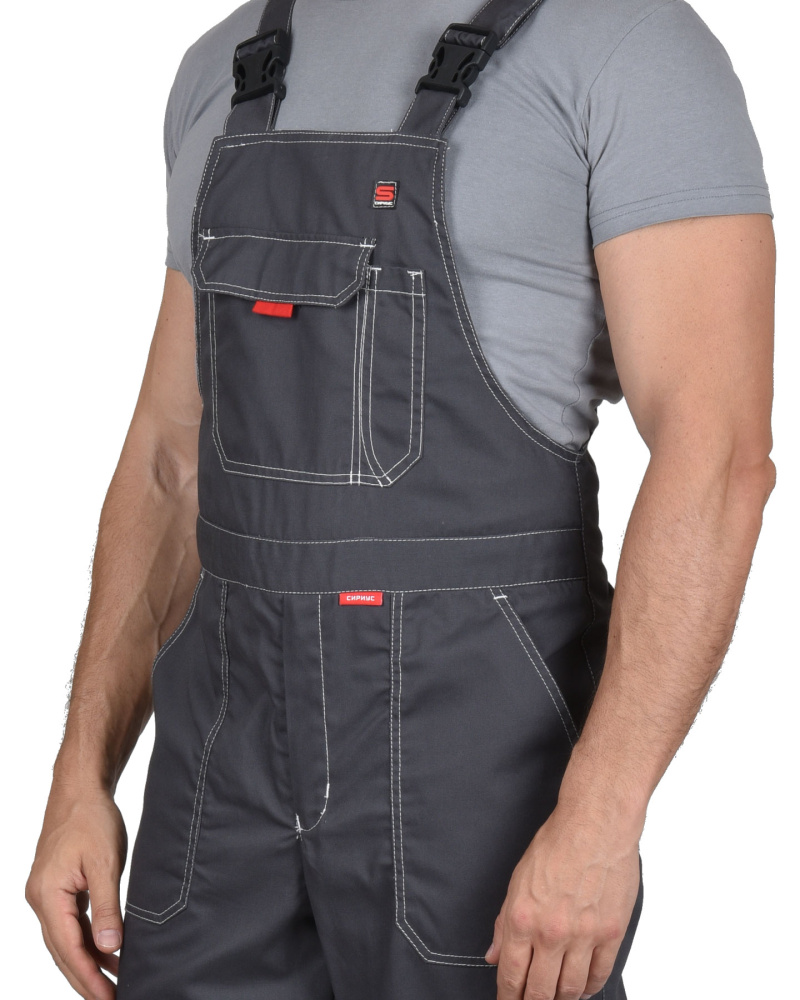 Костюм рабочий мужской Фаворит-Люкс (куртка, полукомбинезон), темно-серый - купить по привлекательной цене в интернет-магазине СпецСнабУрал.