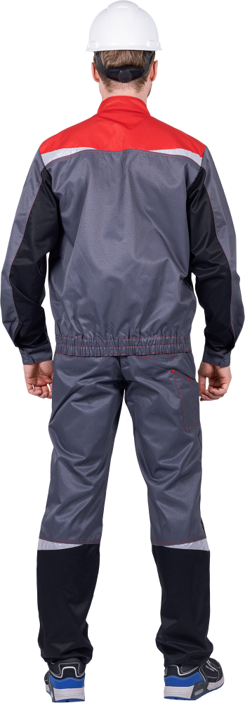 Костюм рабочий мужской КМ-10 Люкс (куртка, полукомбинезон), темно-серый - купить по привлекательной цене в интернет-магазине СпецСнабУрал.