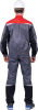 Костюм рабочий мужской КМ-10 Люкс (куртка, полукомбинезон), темно-серый - купить по привлекательной цене в интернет-магазине СпецСнабУрал.
