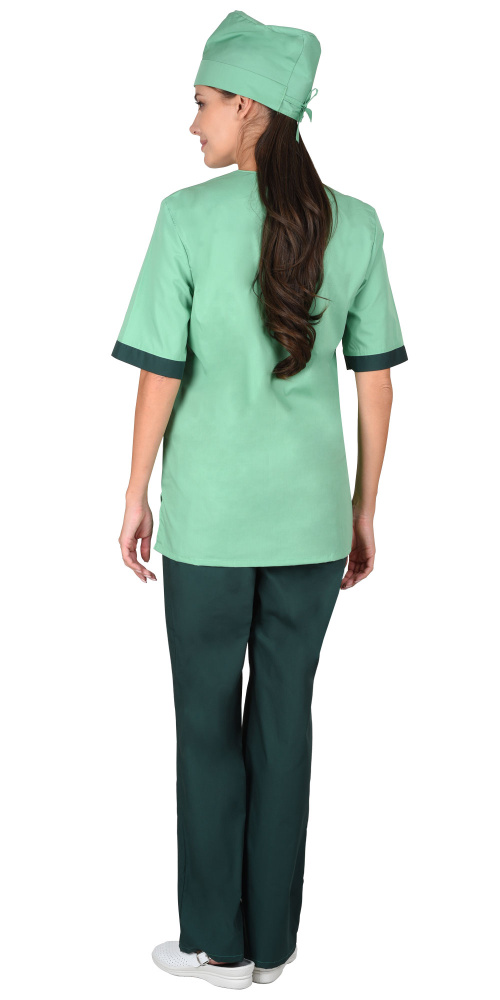 Костюм медицинский женский София, мятный, темно-зеленый - купить по привлекательной цене в интернет-магазине СпецСнабУрал.